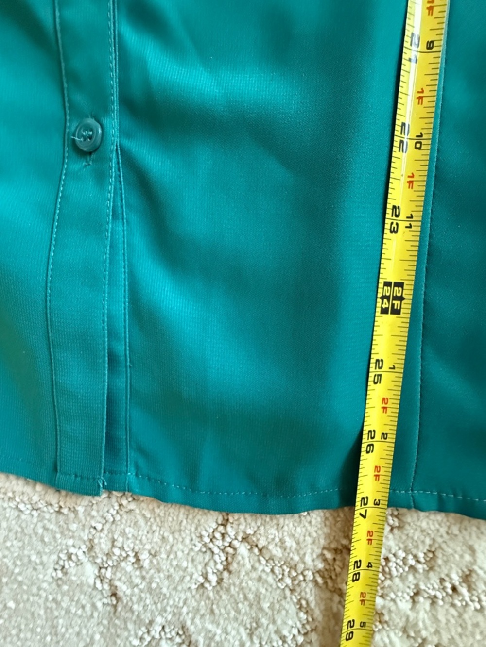 Covington NWT Women’s 20W 3/4 Notched Sleeve Teal Button-Front Blouse - Picture 8 of 12